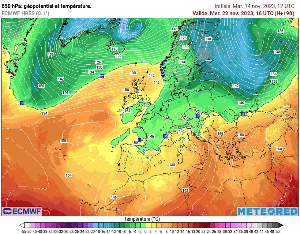 Le modèle ECMWF envisage une baisse des températures dès le début de semaine prochaine alors que le modèle GFS est plus intense mais à une échéance plus lointaine...