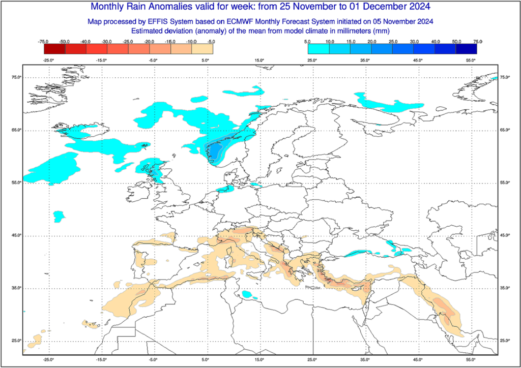 La fin novembre s'annonce plus sèche que la normale, ce qui confirme la tendance d'un temps anticyclonique pour le premier mois de l'hiver. La fin novembre s'annonce plus sèche que la normale, ce qui confirme la tendance d'un temps anticyclonique pour le premier mois de l'hiver.