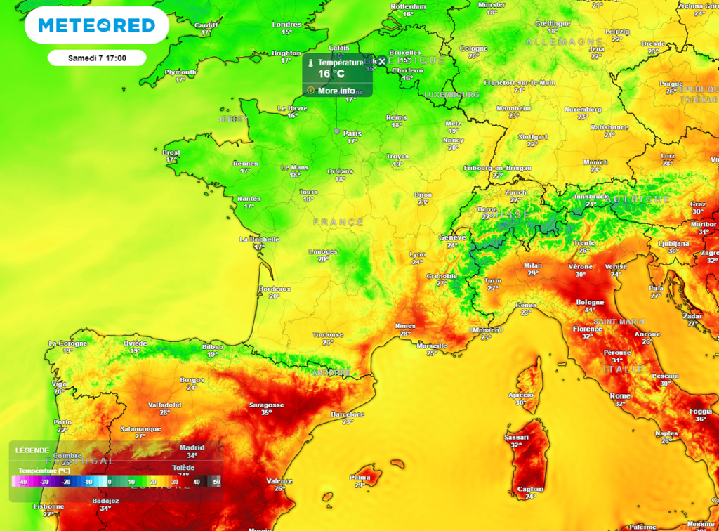 Samedi après-midi, les températures peineront à atteindre ou dépasser les 20°C dans le nord-ouest.