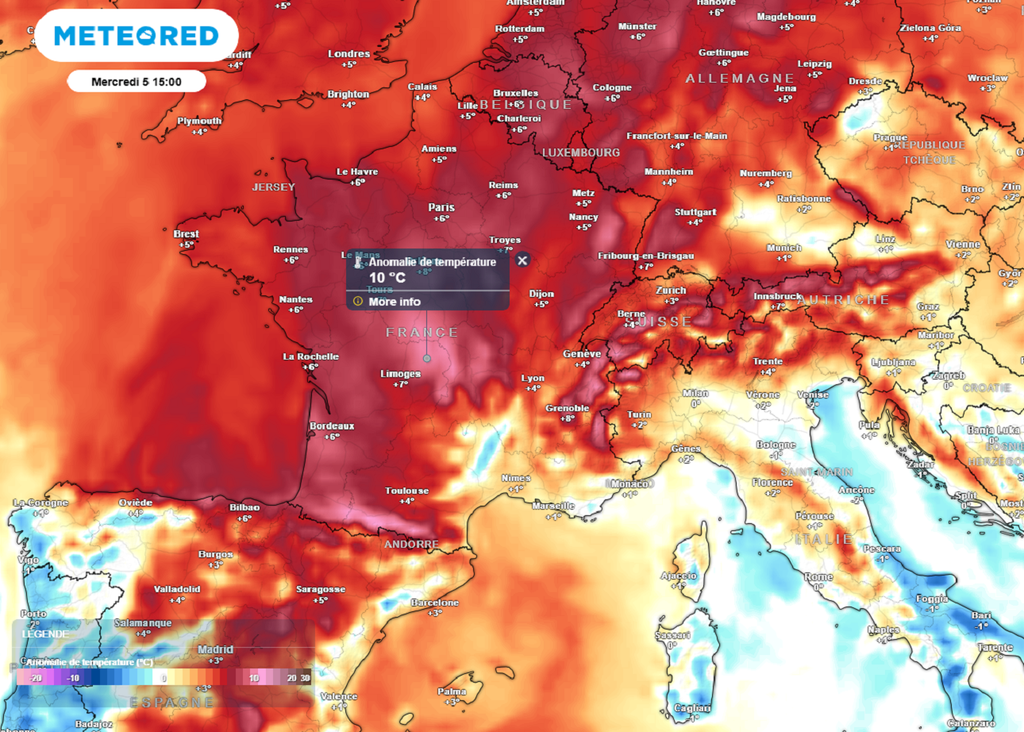 La douceur s'annonce remarquable ce mercredi avec des valeurs situées jusqu'à 10°C au-dessus des normales ! La douceur s'annonce remarquable ce mercredi avec des valeurs situées jusqu'à 10°C au-dessus des normales !