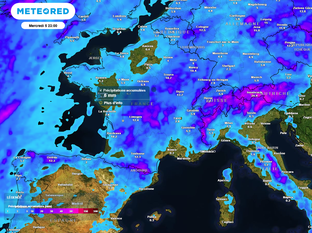 En dehors des quelques orages circulant du sud-ouest à l'est, les précipitations seront rares ces prochains jours. En dehors des quelques orages circulant du sud-ouest à l'est, les précipitations seront rares ces prochains jours.
