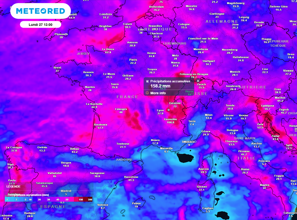 Les cumuls de pluies seront conséquents ces prochains jours dans de nombreuses régions. Les cumuls de pluies seront conséquents ces prochains jours dans de nombreuses régions.
