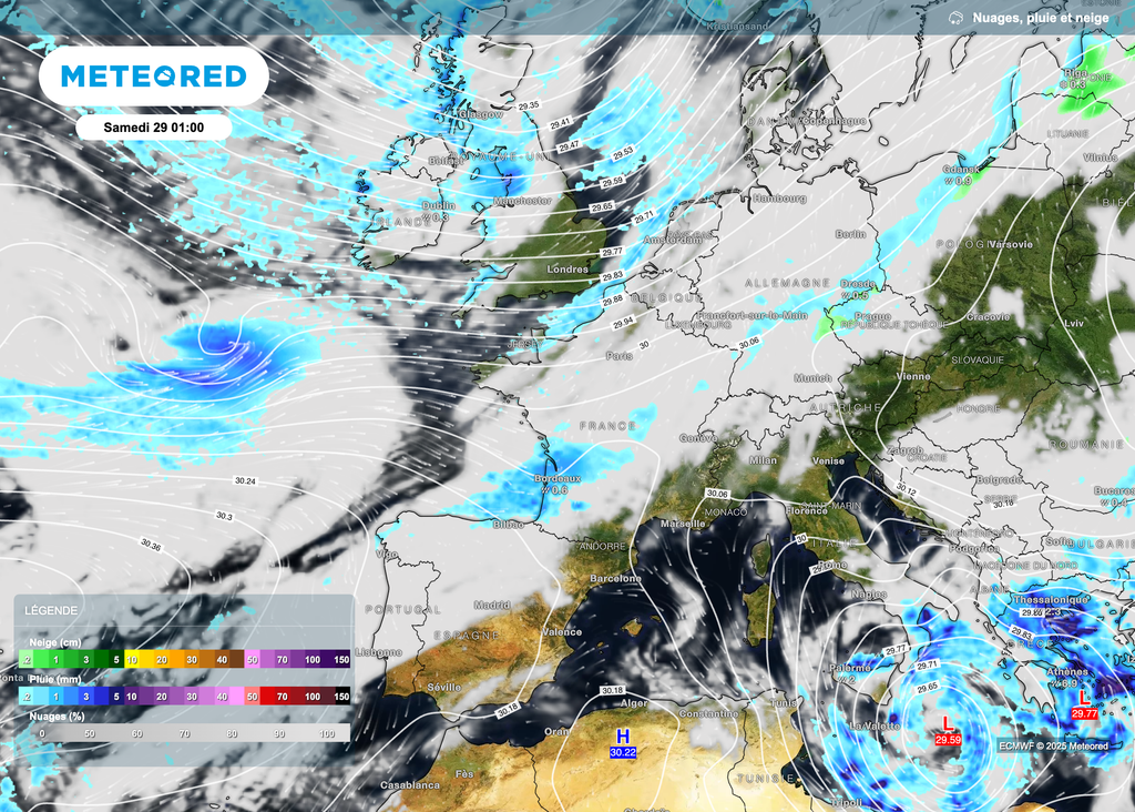 Retour d'un temps plus dépressionnaire en fin de semaine prochaine (après une brève parenthèse anticyclonique en milieu de semaine). Retour d'un temps plus dépressionnaire en fin de semaine prochaine (après une brève parenthèse anticyclonique en milieu de semaine).