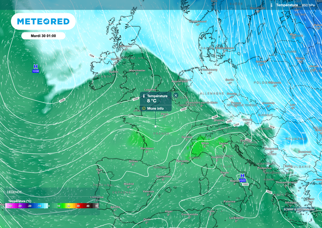 De la douceur en altitude mais qui ne signifiera pas nécessairement une douceur au sol notamment lors des nuits dégagées.