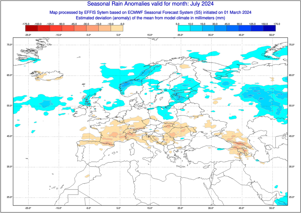 Le temps s'annonce particulièrement sec au cours du mois de juillet selon le modèle européen.