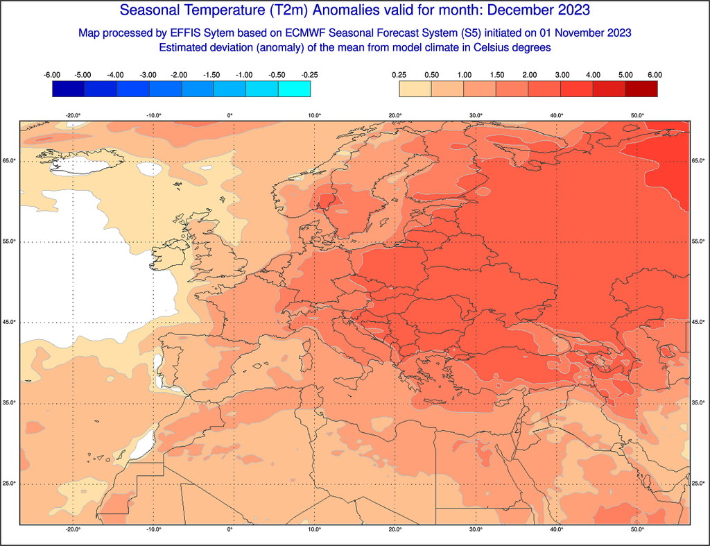 Selon le modèle ECMWF, la douceur s'annonce remarquable durant tout le mois de décembre. Selon le modèle ECMWF, la douceur s'annonce remarquable durant tout le mois de décembre.