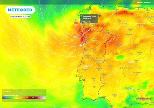 Tend&ecirc;ncias a 10 dias em Portugal: duas depress&otilde;es atl&acirc;nticas ir&atilde;o trazer chuva abundante e rajadas superiores a 80 km/h