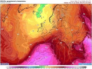 Tendencias para el inicio de agosto: el modelo europeo pone a Espa&ntilde;a en la diana del calor intenso