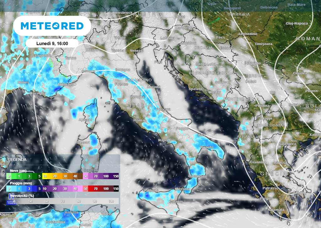 L'inizio della prossima settimana sarà segnato da temperature superiori alla norma, ma con condizioni atmosferiche più instabili, specialmente lungo i rilievi