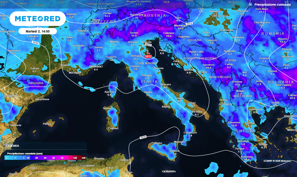 Struttura ciclonica sull'Italia per il 2 Giugno Pioggia e locali temporali intensi potrebbero rovinare la festa della Repubblica