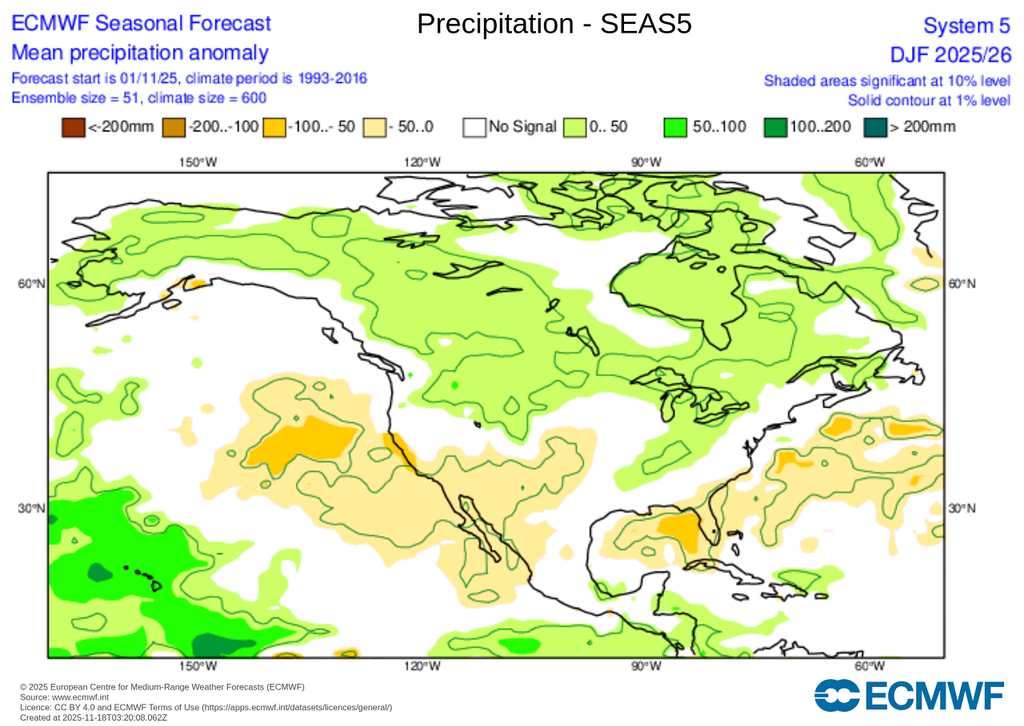 Anomalía de precipitaciones estacionales