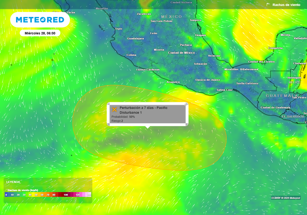 Pronóstico de ráfagas de viento en km/h Pronóstico de ráfagas de viento en km/h