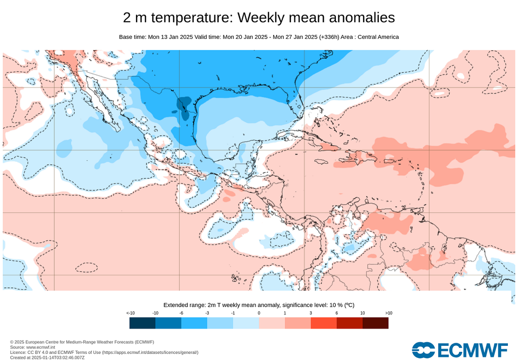 Anomalía de temperaturas en grados Celsius Anomalía de temperaturas en grados Celsius
