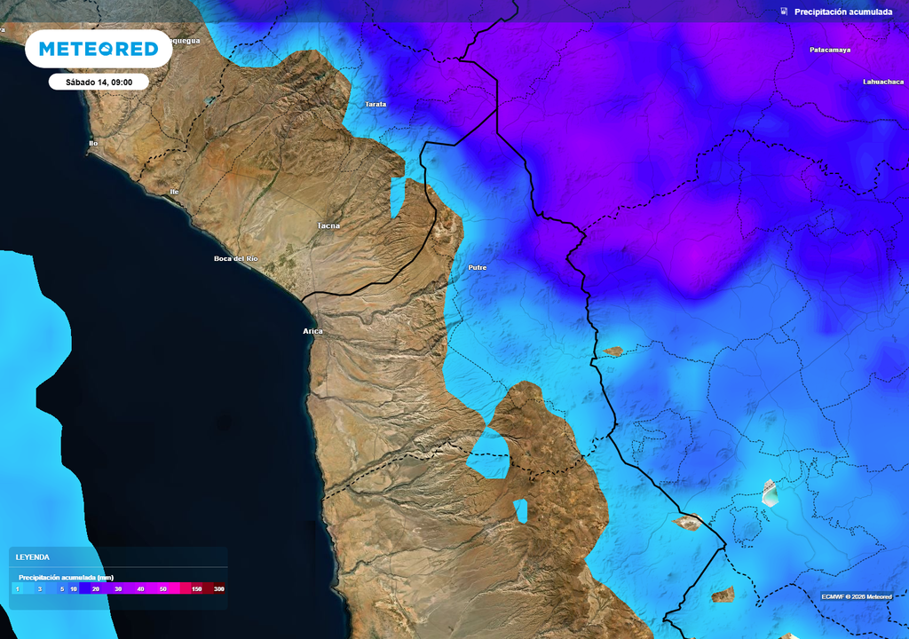 El régimen de lluvias de verano, en el norte de Chile, comienza a despedirse. Esta semana, las tormentas vespertinas estarán activas sobre el interior de la Región de Arica y Parinacota.