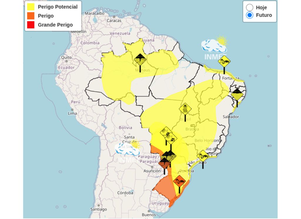 Inmet emite alertas para terça (19).