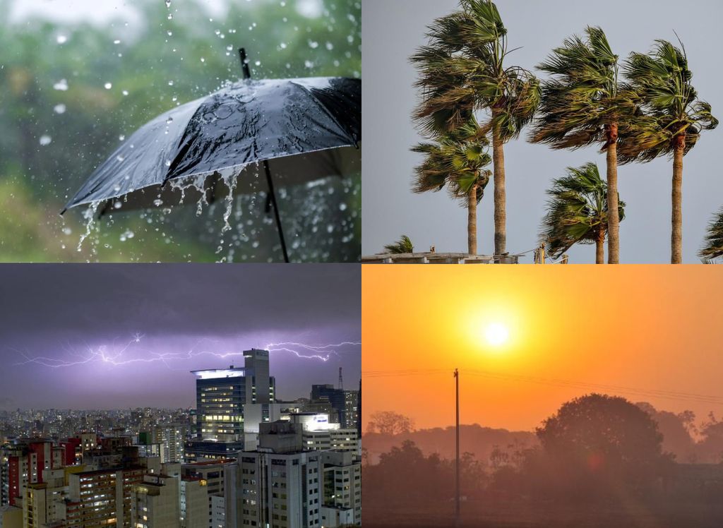 Chuvas intensas, vendavais, tempestades e baixa umidade são previstos para o Brasil nesta terça (19).