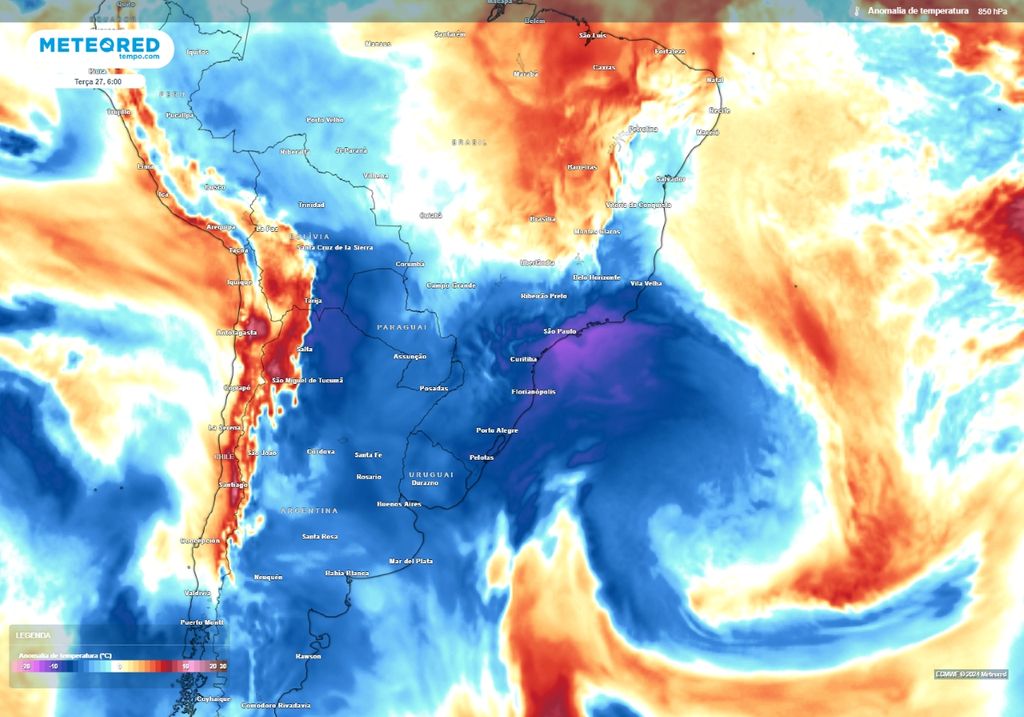 onda de frio no Sudeste