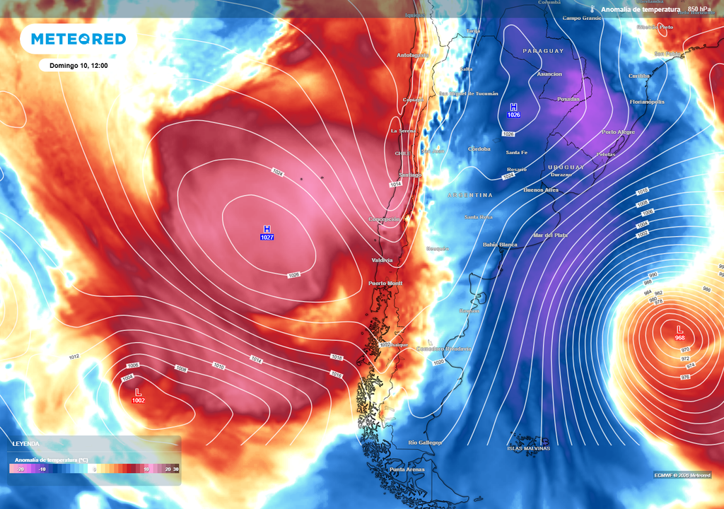 Una extensa masa de aire cálido llegará a Chile durante el fin de semana.