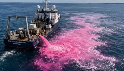Teste in&eacute;dito 'tinge' oceano de rosa para capturar CO2 e conter acidez