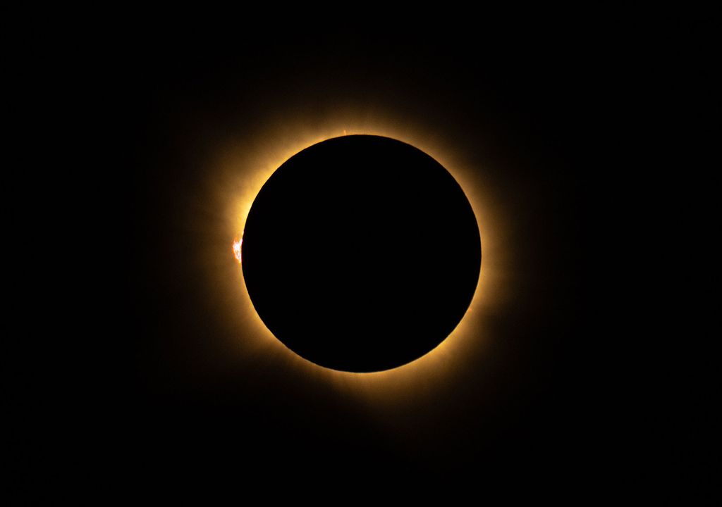 Eclipse por la NASA Eclise solar total visto desde San Millán de los Caballeros este miércoles, día 12. Crédito: NASA.