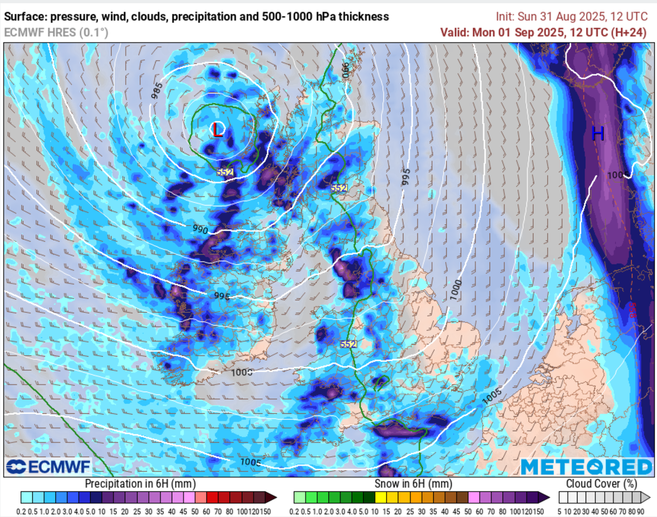 The UK weather outlook for the first days of autumn: Unsettled patterns
