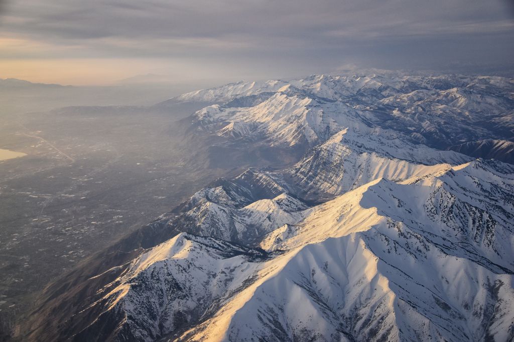 snow on Wasatch mountains