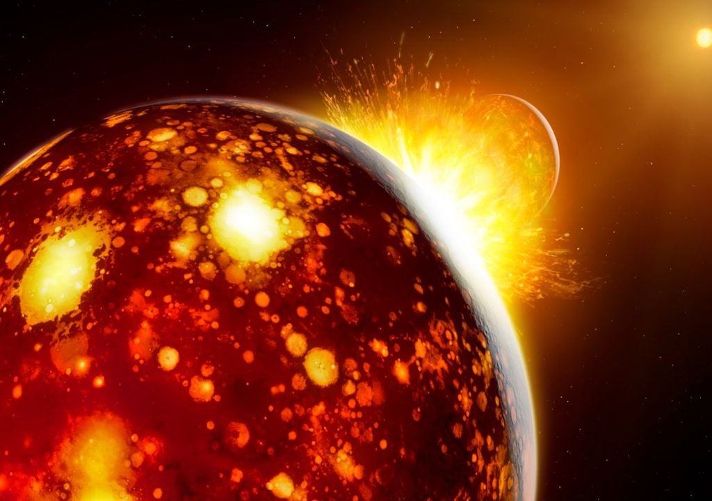 La posible colisión de Theia y la Tierra que originó Luna