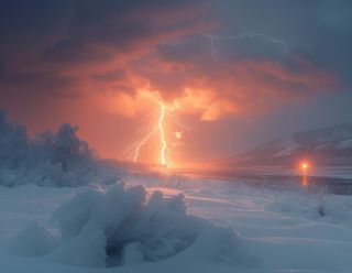 Tormenta de nieve con truenos: así es el raro fenómeno invernal que ilumina el cielo