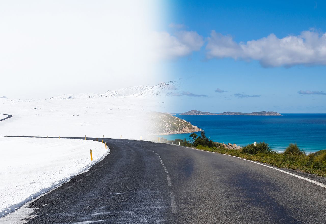 La "carretera" de la primavera: de la playa a la nieve en tres días.