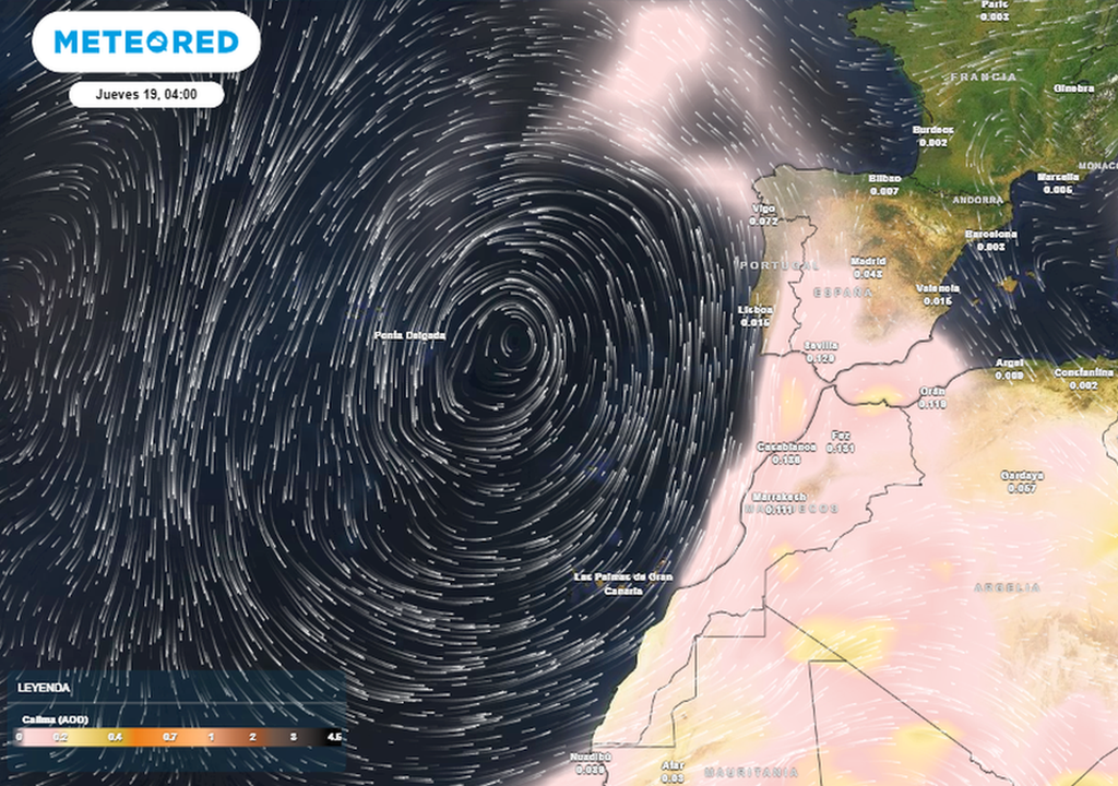 Predicción de calima para el jueves 19 de marzo de 2026. Tiempo.com