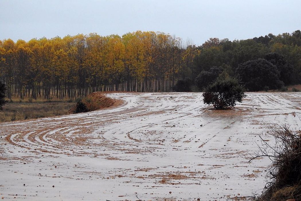 Las lluvias abandonarán el oeste peninsular y se extenderán por el este. Castrocalbón ayer, León, por Meteo Bedunia.