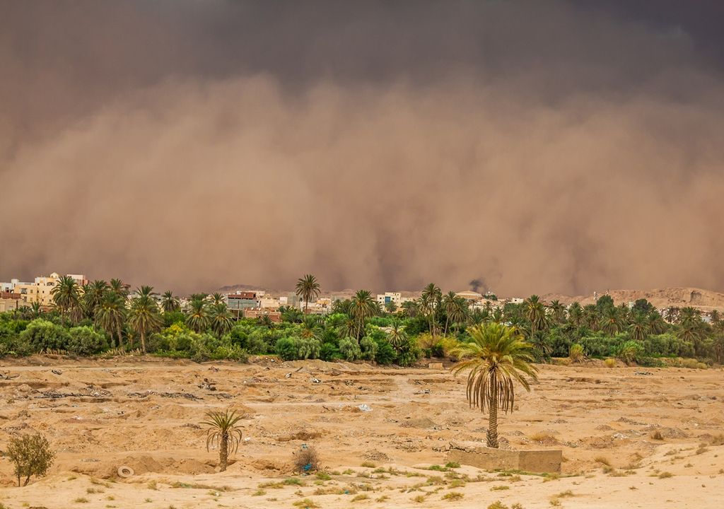tormenta de arena en Gafsa Túnez