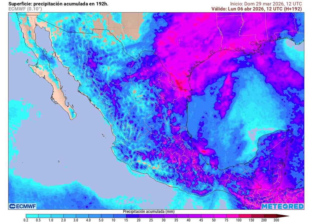 Pronóstico de lluvias acumuladas en milímetros Fuertes lluvias benéficas se pronostican esta semana, resaltando estados del centro, oriente y noreste con probables mayores a 70 mm.