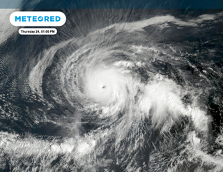 Today the most powerful tropical cyclone in the world is named Kristy: you could run a half marathon crossing its eye