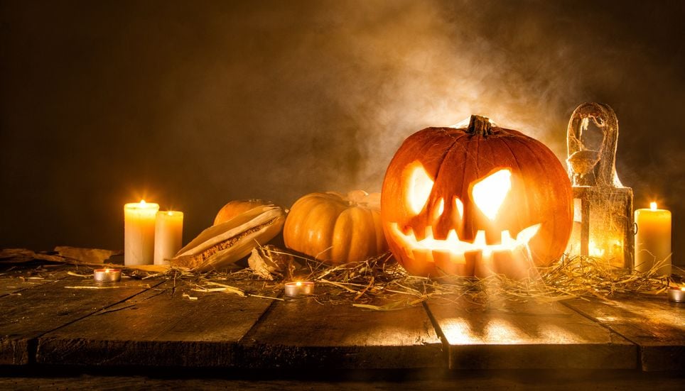 Halloween Citrouille Bougie Peur Terrifiant Table