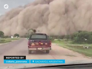 Impresionante tormenta de arena en Sachayoj, Argentina