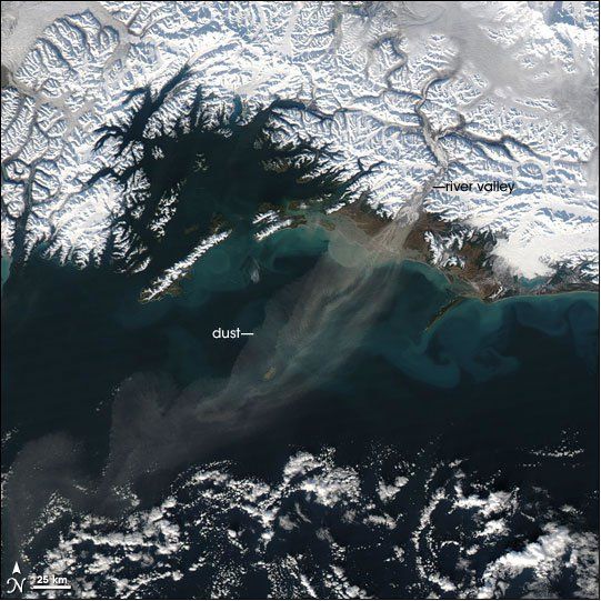 Tormenta De Polvo Frente A Las Costas De Alaska