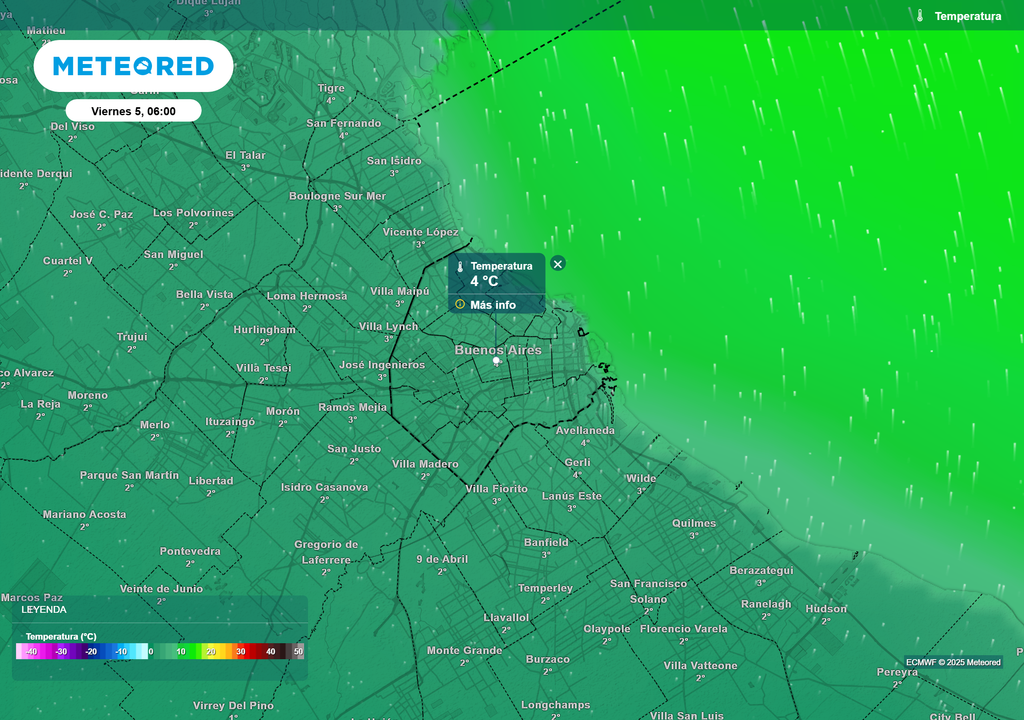 Nuevo ingreso de aire frío entre el jueves 4 y viernes 5 para AMBA