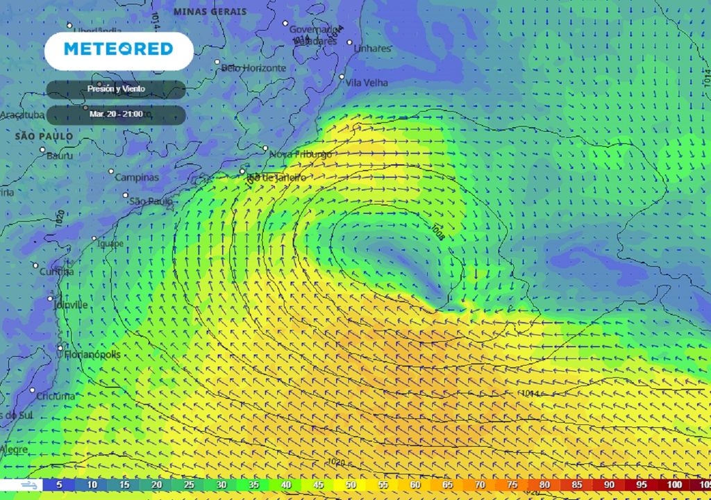 Vientos y presión modelo ECMWF Vientos y presión modelo ECMWF