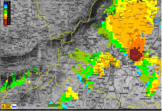 Tormenta Severa sobre el este de Madrid y valle del Henares del 20 de Septiembre del 2002
