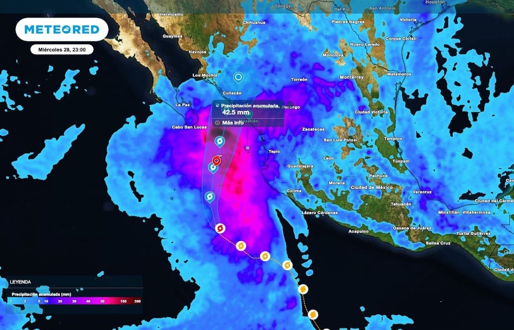 Al avanzar hacia el sur del Golfo de California y debilitarse, el ciclón dejará lluvias y mar picado antes de disiparse por completo. Al avanzar hacia el sur del Golfo de California y debilitarse, el ciclón dejará lluvias y mar picado antes de disiparse por completo.