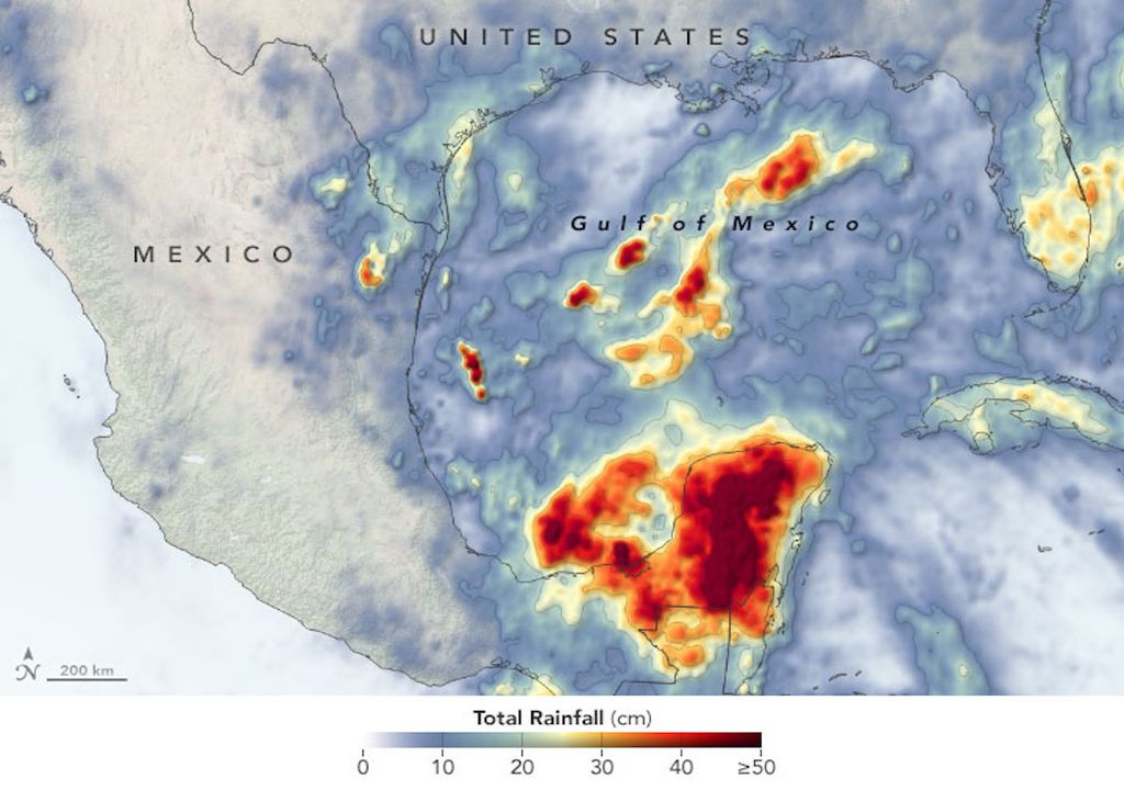 Lluvia acumulada por el paso de Cristobal, Península de Yucatán Lluvia acumulada por el paso de Cristobal, Península de Yucatán