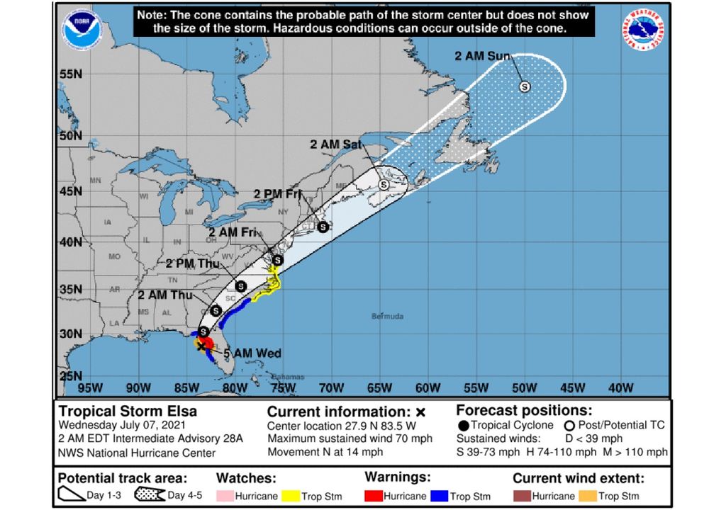 Elsa NHC Hurricane USA tropical storm