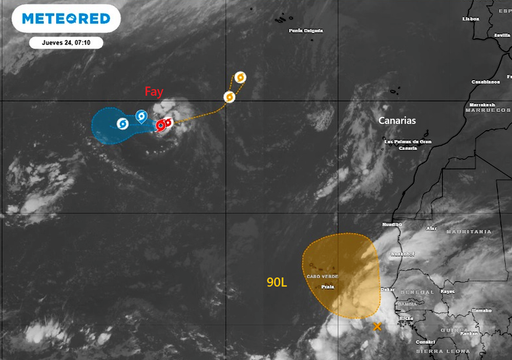 El Centro Nacional de Huracanes vigila a la tormenta tropical Fay y al Invest 90L, posible tormenta tropical Gonzalo