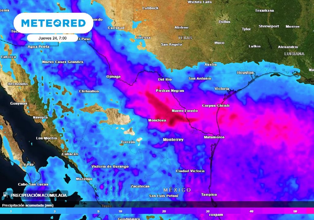 Modelo ECMWF - Acumulado de lluvias en milímetros