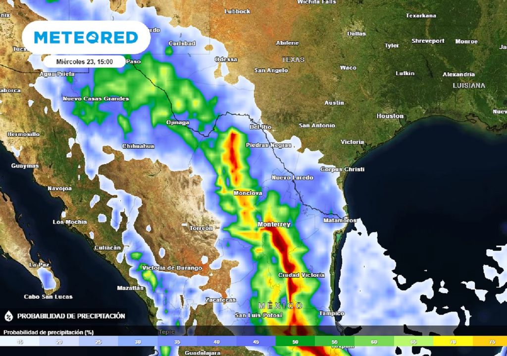 Modelo ECMWF - Probabilidad de lluvia en %