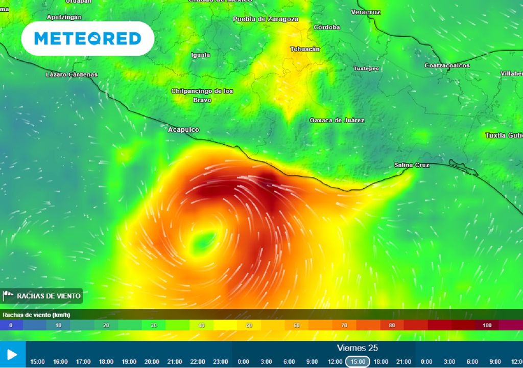 Modelo ECMWF - Ráfagas de viento en km/h