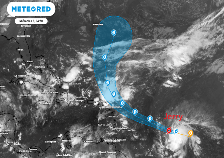 Se forma la tormenta tropical Jerry en el Atlántico tropical y se prevé que será huracán en unas horas