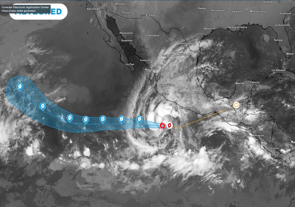 Tormenta tropical Kristy da paso a lluvias muy fuertes de hasta 75 mm en algunas entidades del occidente mexicano. Noticias en tiempo real
