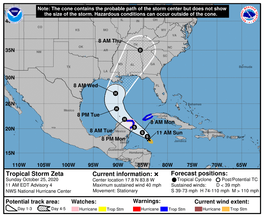 Tormenta tropical Zeta hacia la Península de Yucatán: posible huracán